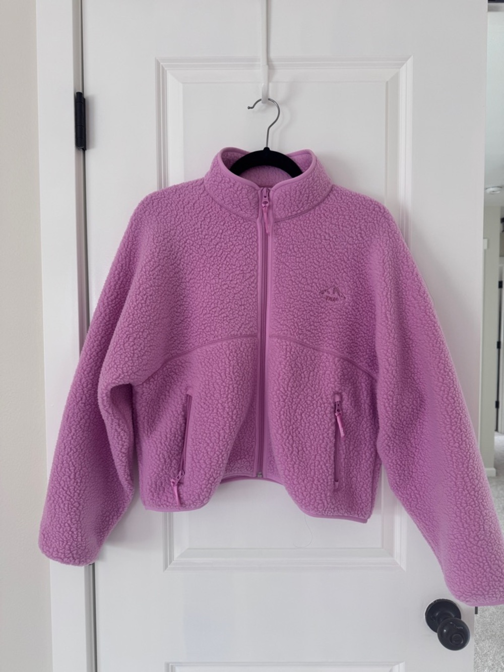 Aritzia TNA Mockneck Hi-hip Zip Fleece Jacket Morganite Pink M